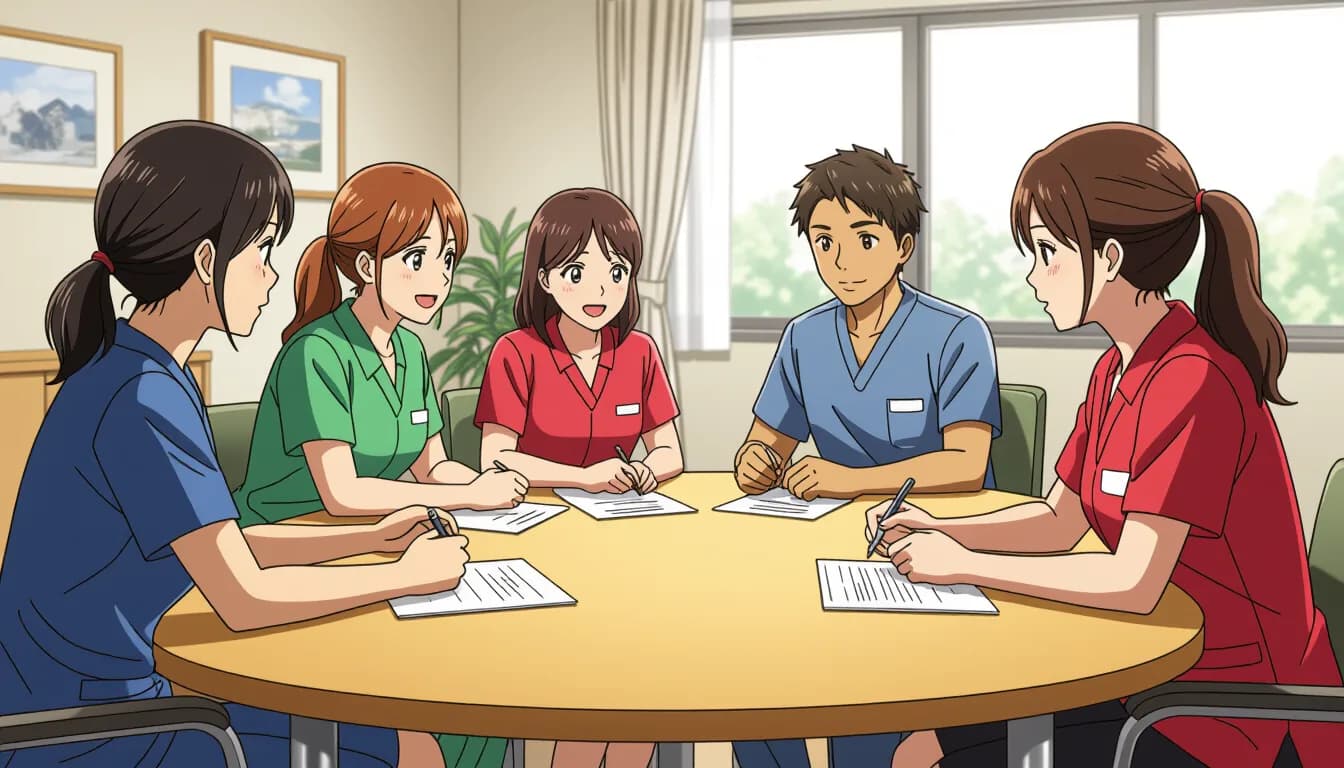 介護職の人間関係を改善するための9つの方法 - illustration for 介護職の人間関係の悩みと職場選びのポイント