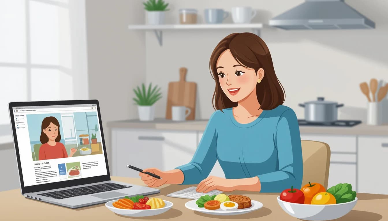 オンライン栄養指導の主なメリットと課題 - illustration for 管理栄養士の将来性とオンライン栄養指導の可能性