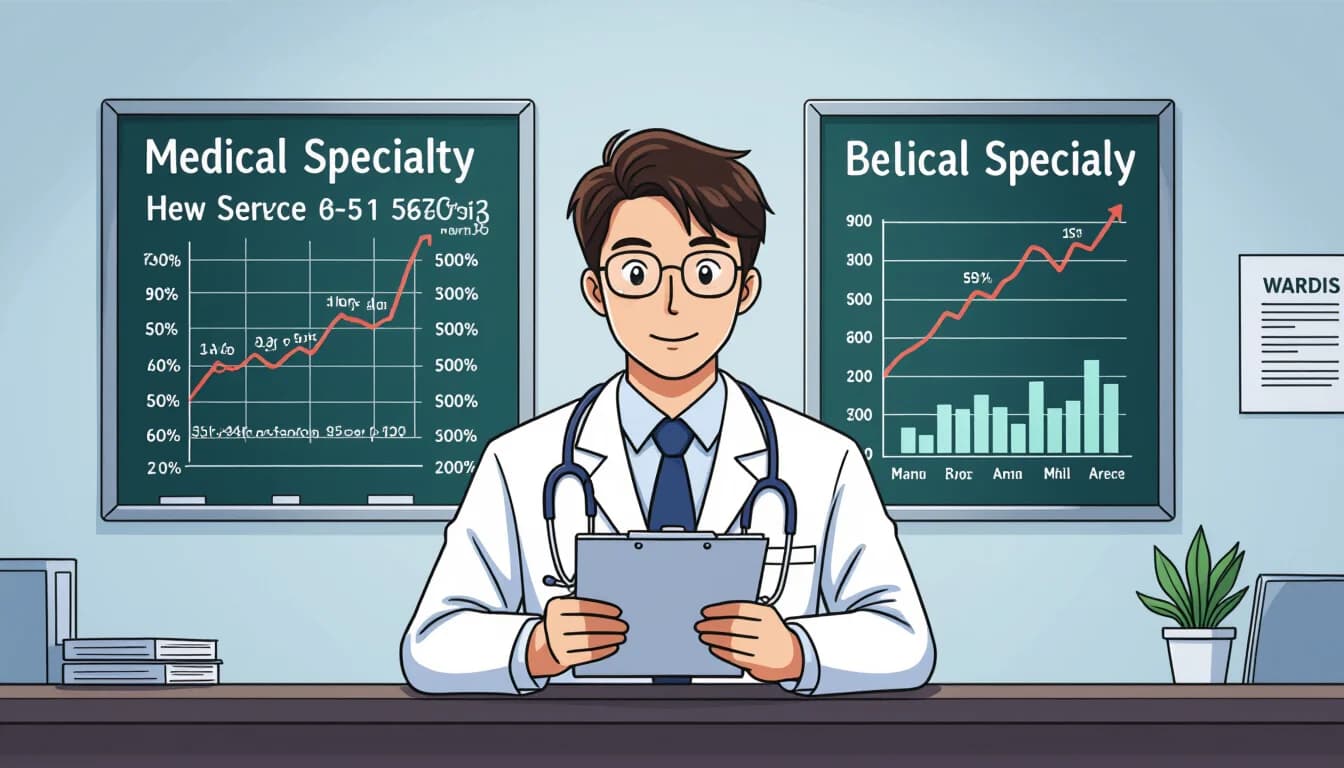 医師が年収をアップさせる方法 - illustration for 医師の年収・給料と科目別の収入ランキング