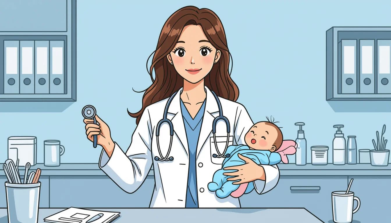 女性医師の現状：データで見る育児との両立課題 - illustration for 女性医師の転職と育児両立ガイド