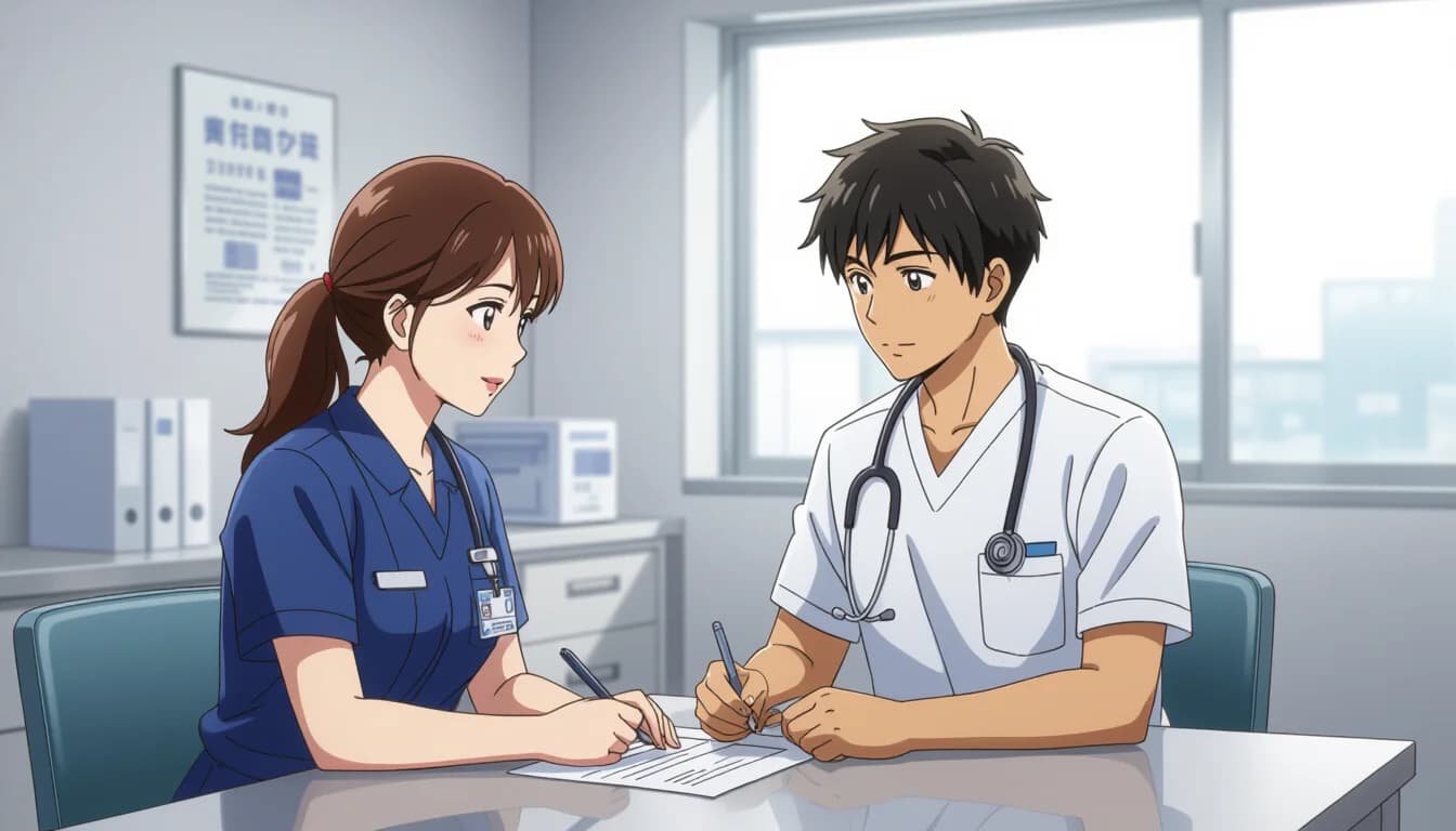 よく聞かれる質問①：自己紹介・基本情報に関する質問 - illustration for 医療・介護職の面接でよく聞かれる質問30選