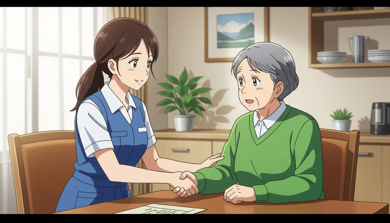 訪問介護ヘルパーの仕事内容 - illustration for 訪問介護ヘルパーへの転職ガイド【仕事内容と収入】