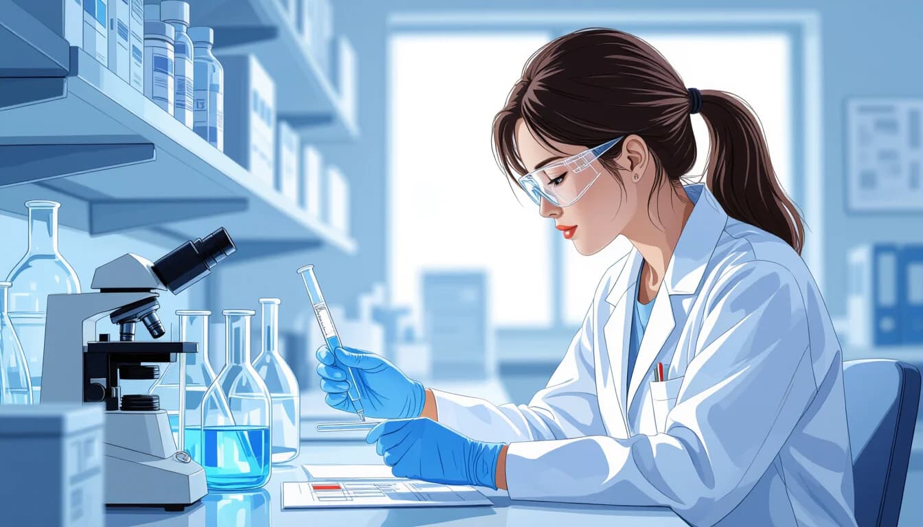 キャリアアップのロードマップ：段階的に資格を取得する戦略 - illustration for 臨床検査技師の認定資格一覧とキャリアアップ