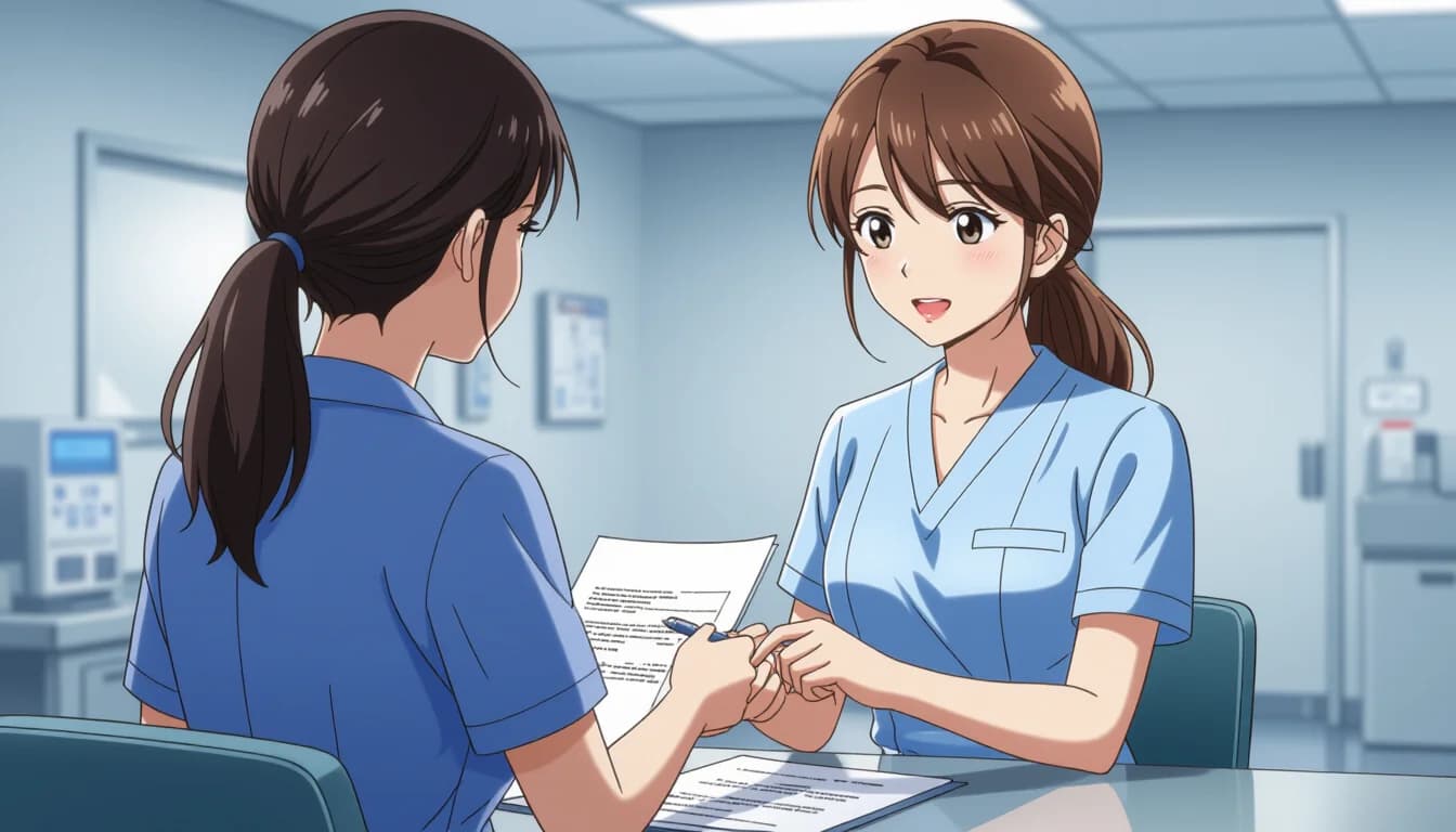 必ず聞かれる定番質問と回答例 - illustration for 看護師の転職面接でよく聞かれる質問と回答例