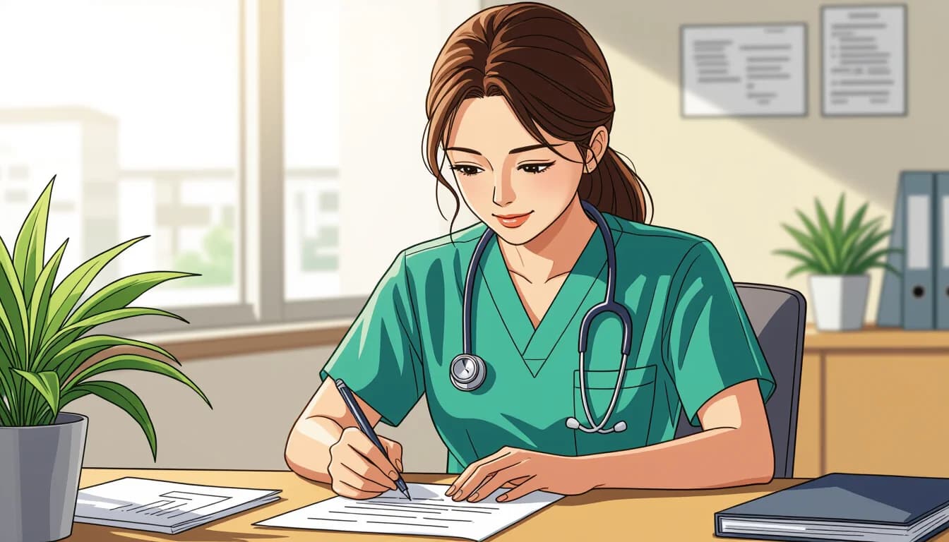 看護師の職務経歴書の書き方【テンプレート付き】 - illustration for 看護師の履歴書・職務経歴書の書き方【例文付き】