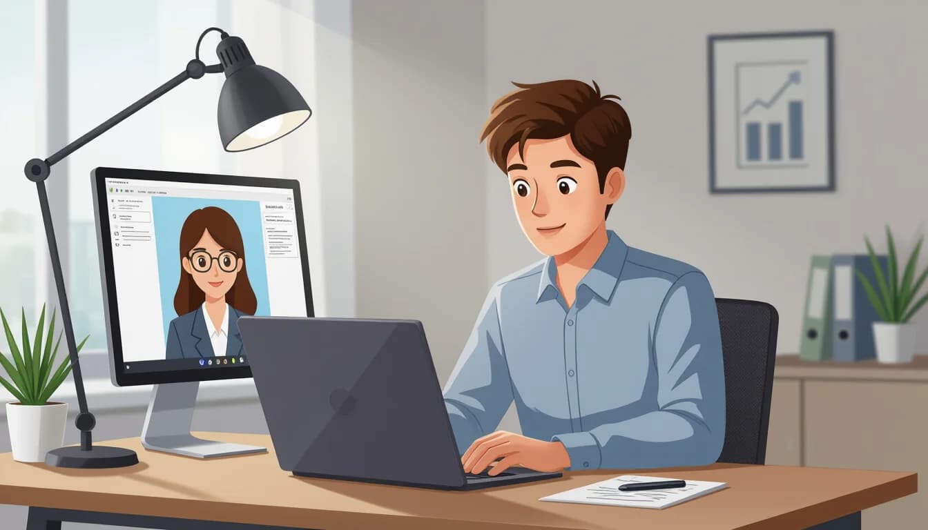 カメラ・照明・背景の設定方法 - illustration for Web面接・オンライン面接の対策と注意点