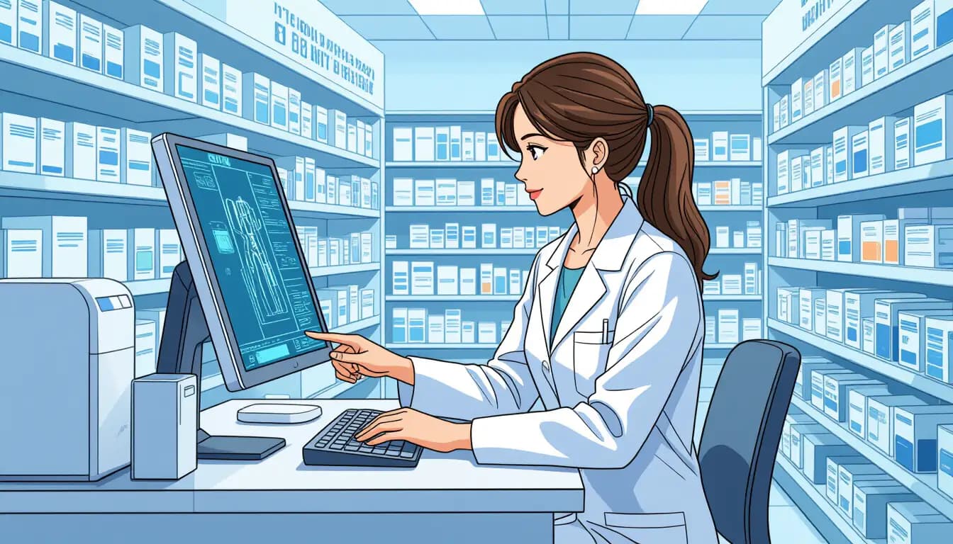 AIが薬剤師の業務に与える影響｜代替される仕事と残る仕事 - illustration for 薬剤師の将来性とAI・オンライン調剤の影響