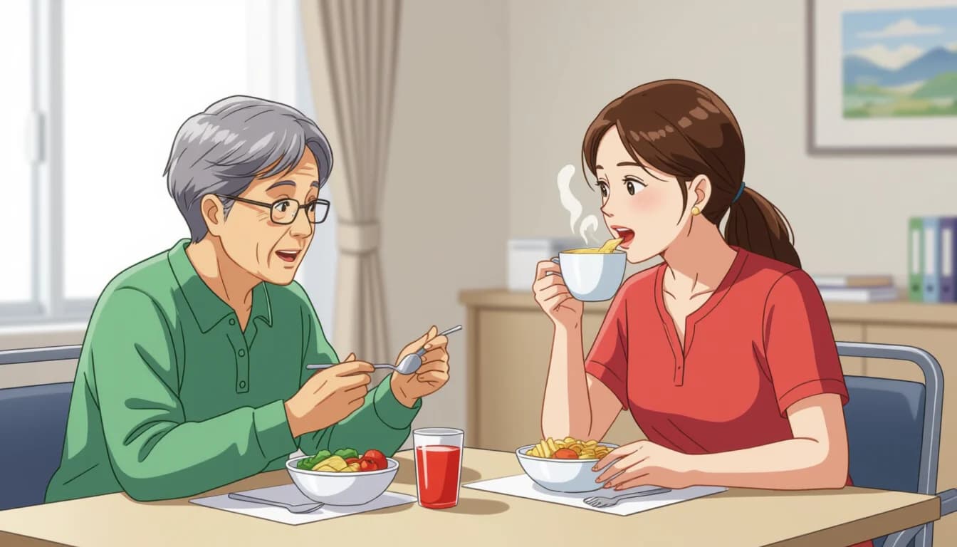 介護施設・老健での言語聴覚士の仕事内容 - illustration for 言語聴覚士の介護施設・老人保健施設での働き方