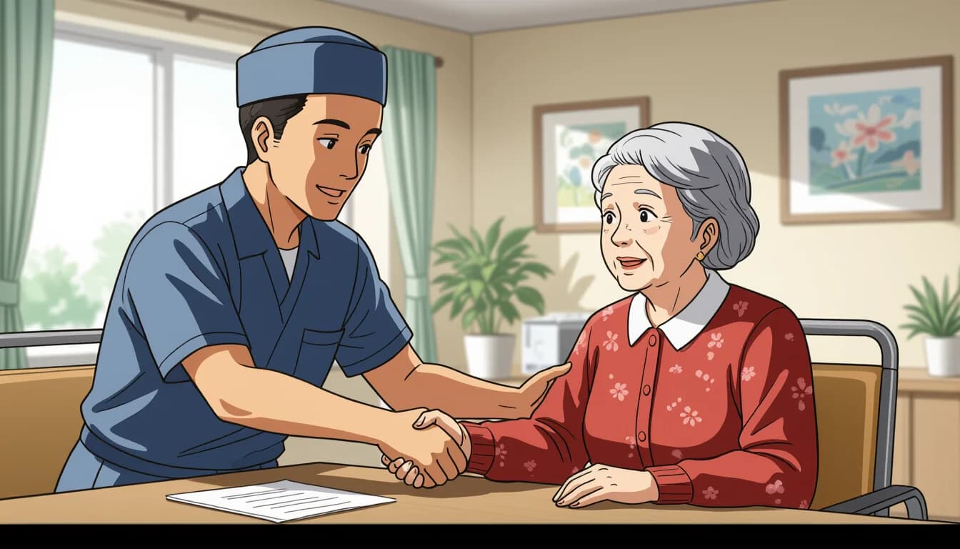 50代向けの介護・福祉職場の選び方 - illustration for 50代未経験から介護・福祉の仕事を始める方法