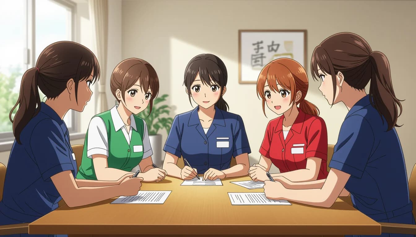 定着率を上げる職場環境づくり - illustration for 介護事業所の人材採用と定着率アップの方法