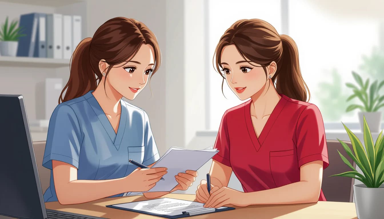 更新研修の内容と事例シートの書き方 - illustration for ケアマネジャーの更新研修と継続学習のポイント