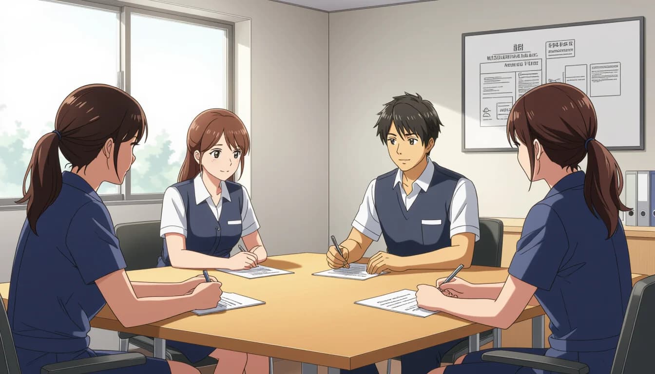 新人教育の実態|OJTとOFF-JTの組み合わせが鍵 - illustration for 介護職の入職前研修と新人教育の実態