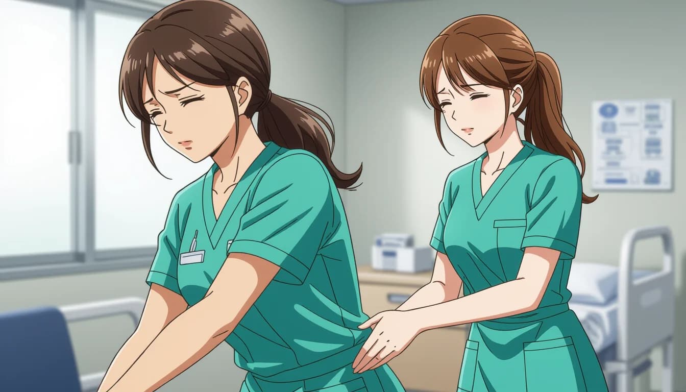 腰痛になってしまった場合の対処法と労災申請 - illustration for 医療・介護職の腰痛予防と職業病対策ガイド