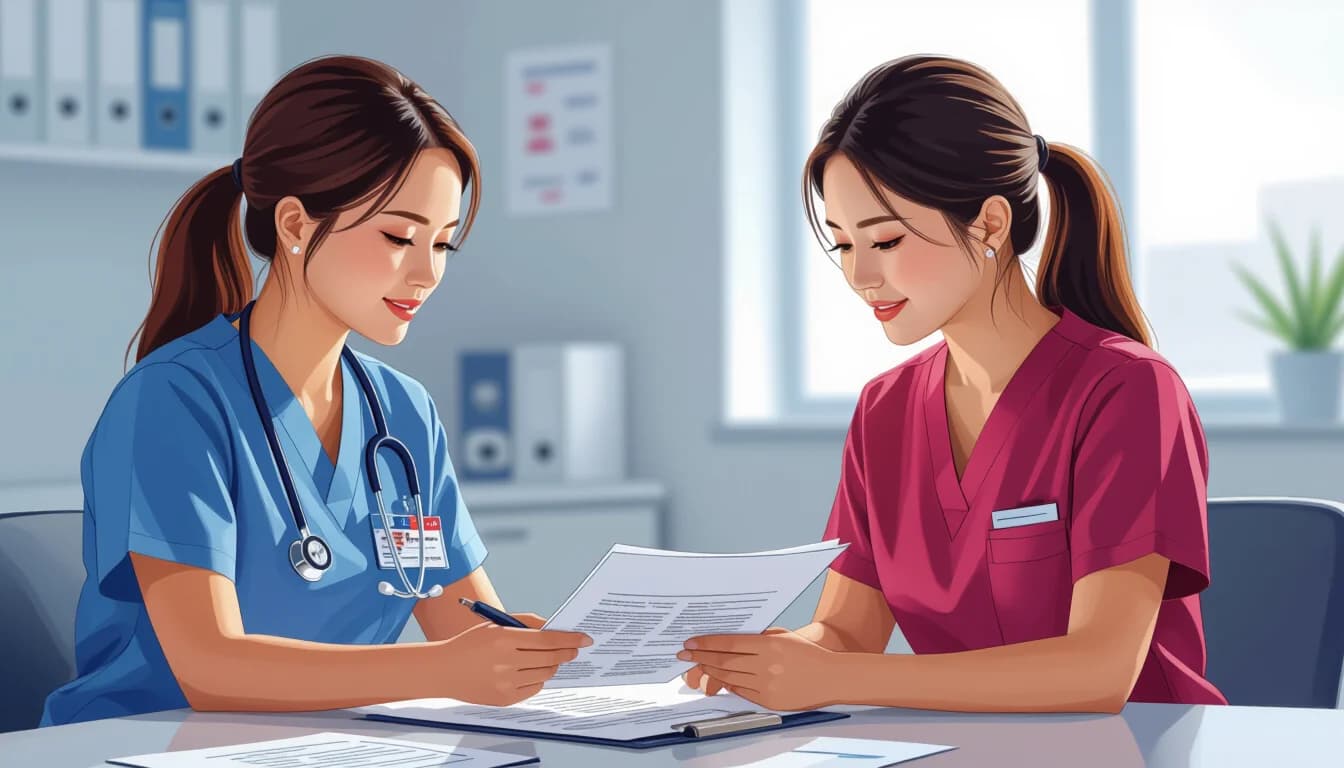 キャリアアップのための具体的な行動ステップ - illustration for 医療・介護・福祉のキャリアアップ・管理職・リーダーシップ