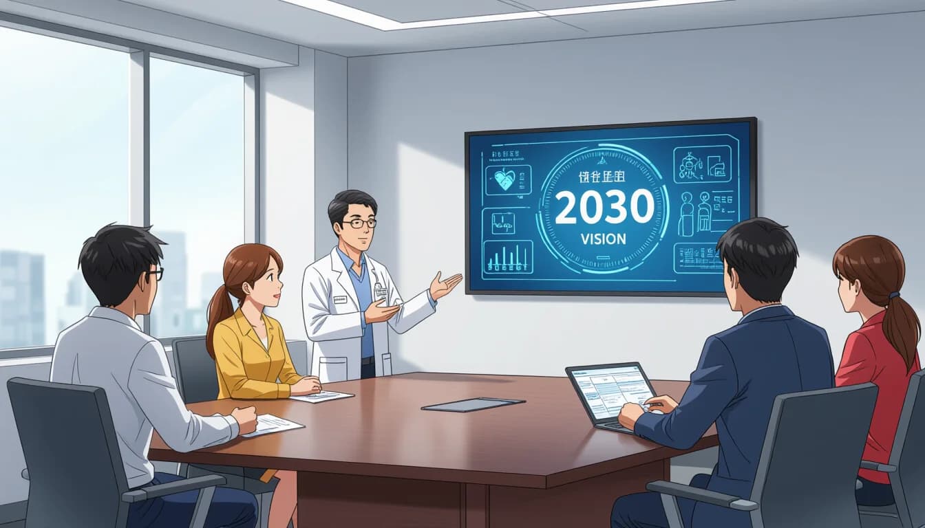 2030年リーダーに向けた自己開発ロードマップ - illustration for 医療・介護業界のリーダーに求められる2030年の視点