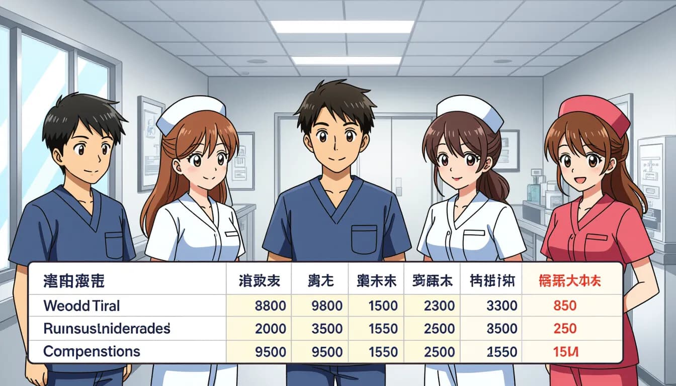 看護師の都道府県別給料ランキング - illustration for 都道府県別の医療・介護職の給料ランキング