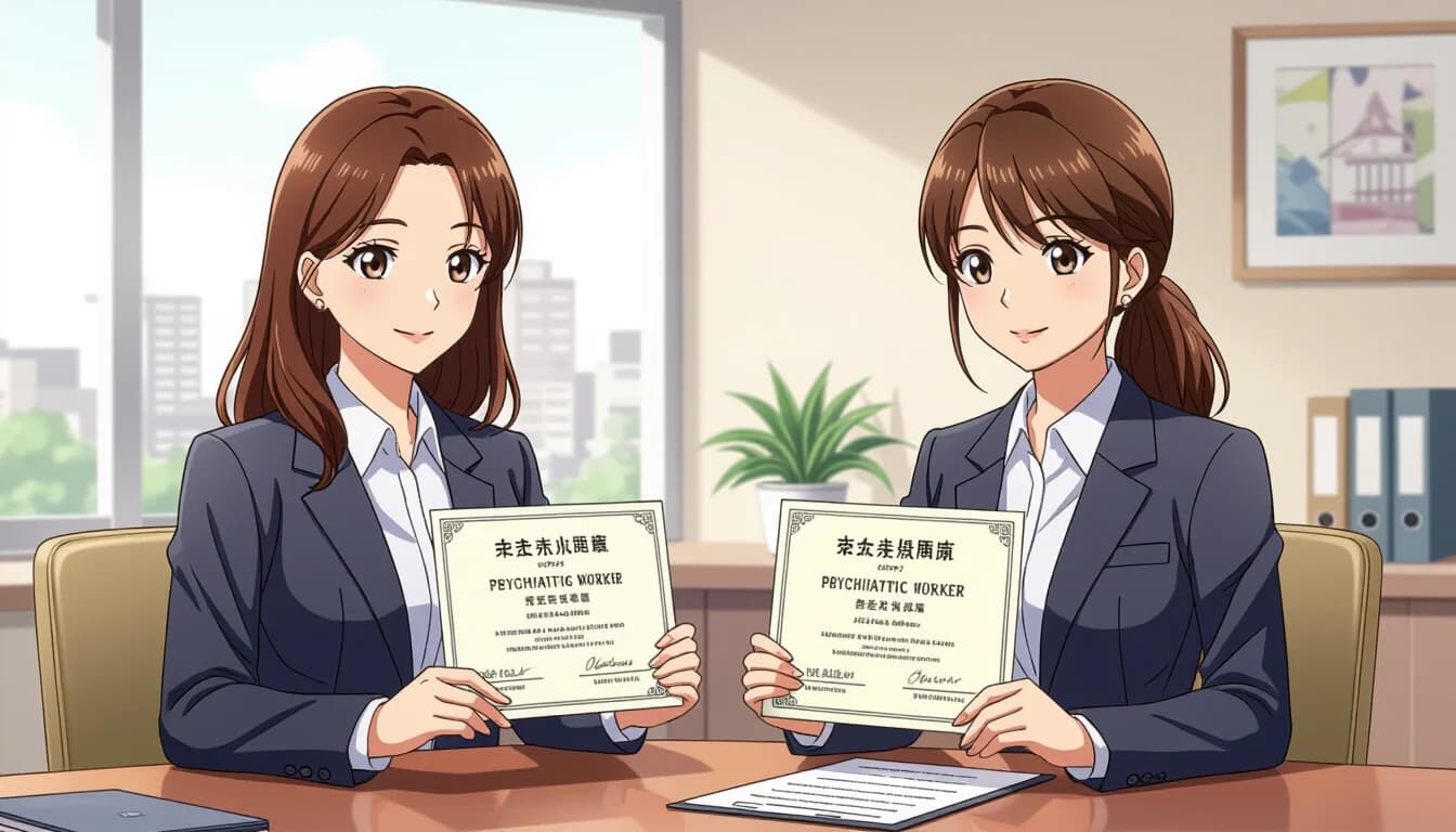 精神保健福祉士と社会福祉士の違い - illustration for 精神保健福祉士と社会福祉士のダブルライセンス